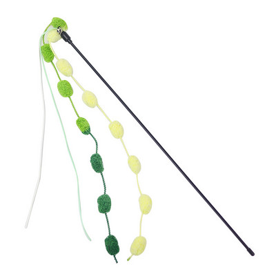 Φούντα γάτας Παιχνίδι βελούδινα μπάλες τρέιλερ γάτα Ραβδί γάτα Διαδραστικά παιχνίδια Αστεία κορδέλα καμπάνα PoleTeaser Ραβδί κατοικίδιο ζώο προμήθειες για γάτες