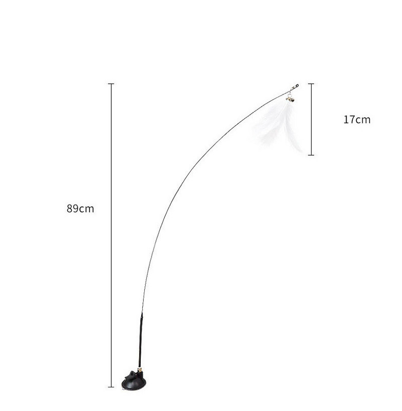 Διαδραστικό παιχνίδι γάτας Funny Feather Bird με κουδούνι και σούπερ βεντούζα παιχνίδι ραβδί γάτας για γατάκι που παίζει Teaser παιχνίδια για γάτα