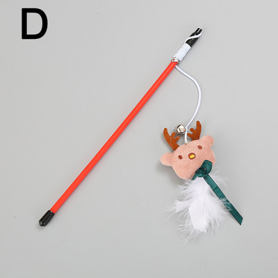 Bețișoare drăguțe pentru pisici cu tema de Crăciun Bețișoare interactive pentru animale de companie Desen animat Moș Crăciun Pom de Crăciun Papusa de pluș Clopot Jucării pentru pisici Accesorii pentru animale de companie