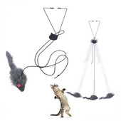 Viseći miš igračka za mačku koja poskakuje na vratima s podesivim elastičnim užetom od 55 inča, interaktivne igračke za mačke koje se sami igraju za kućne mačke
