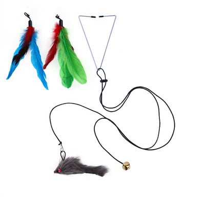 Viseći miš igračka za mačku koja poskakuje na vratima s podesivim elastičnim užetom od 55 inča, interaktivne igračke za mačke koje se sami igraju za kućne mačke