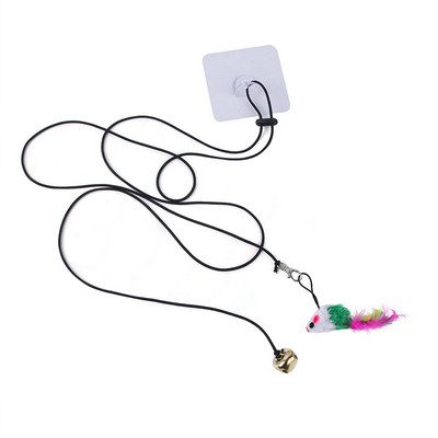 Viseći miš igračka za mačku koja poskakuje na vratima s podesivim elastičnim užetom od 55 inča, interaktivne igračke za mačke koje se sami igraju za kućne mačke