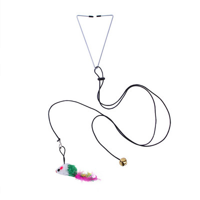 Viseći miš igračka za mačku koja poskakuje na vratima s podesivim elastičnim užetom od 55 inča, interaktivne igračke za mačke koje se sami igraju za kućne mačke