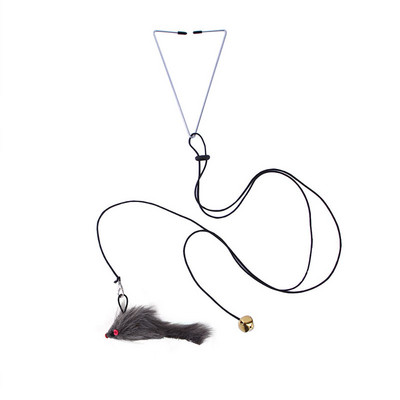 Viseći miš igračka za mačku koja poskakuje na vratima s podesivim elastičnim užetom od 55 inča, interaktivne igračke za mačke koje se sami igraju za kućne mačke