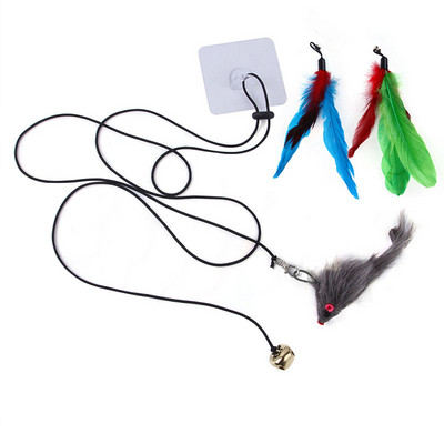 Viseći miš igračka za mačku koja poskakuje na vratima s podesivim elastičnim užetom od 55 inča, interaktivne igračke za mačke koje se sami igraju za kućne mačke