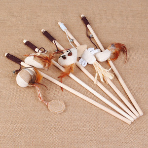 1kom Pet Cat Toy Teaser Multicolor Bird Pero Plišana mačka Mouse Štakor Wand Cat Catcher Teaser Stick Cat Interactive Ball Toys