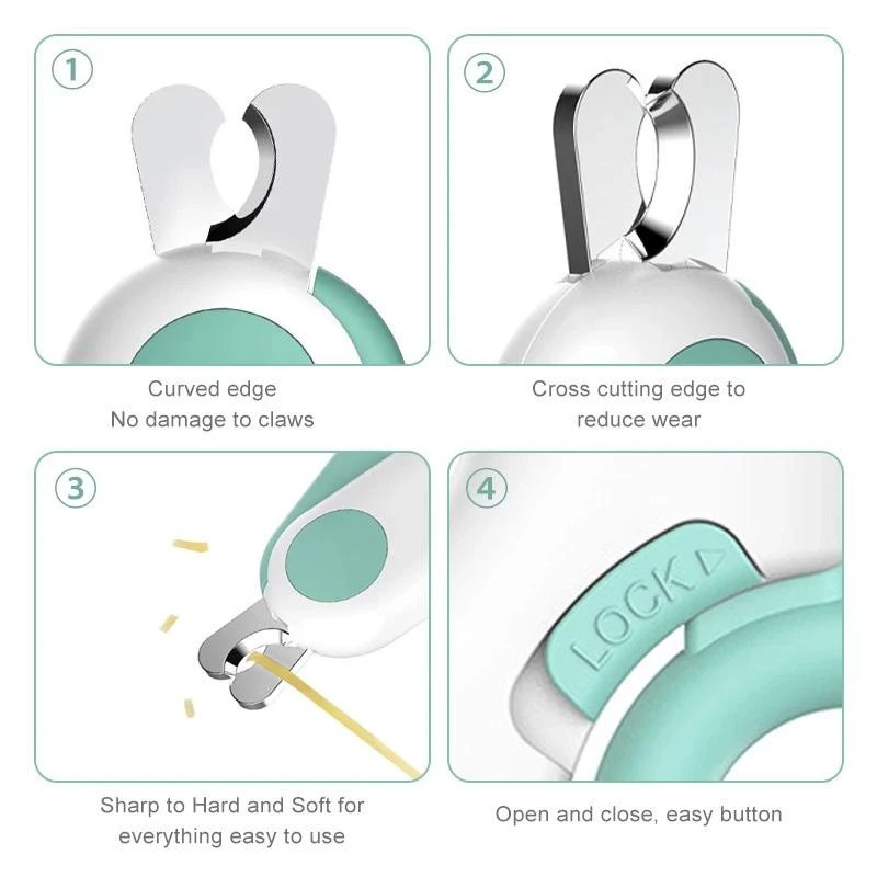 Lemmikloomade LED-valgusega küünekäärid vältige küünte ülelõikamist. Küünelõikurid Ohutu professionaalne küüntehooldus koerakasside jaoks Lemmikloomatooted LBS