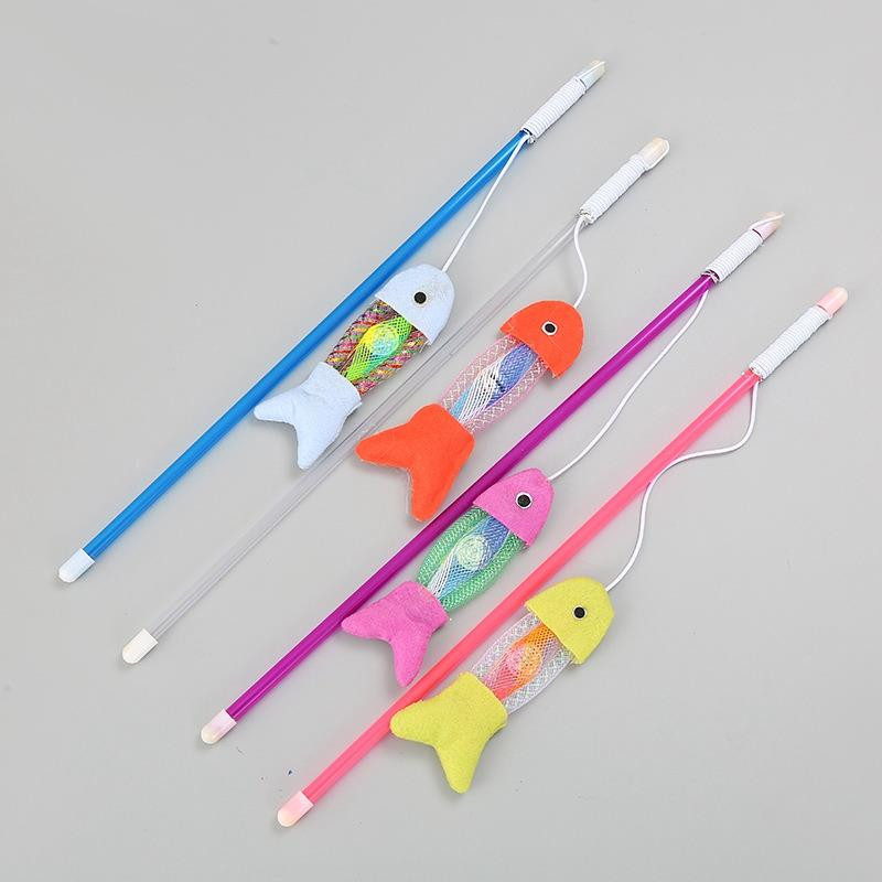 Smiješna mačja igračka Štap za pecanje Mačić Mačka Igračka za kućne ljubimce Štap Zadirkivanje Rainbow Streamer Interaktivni mačji štapić za igru s perjem Igračke za mačke