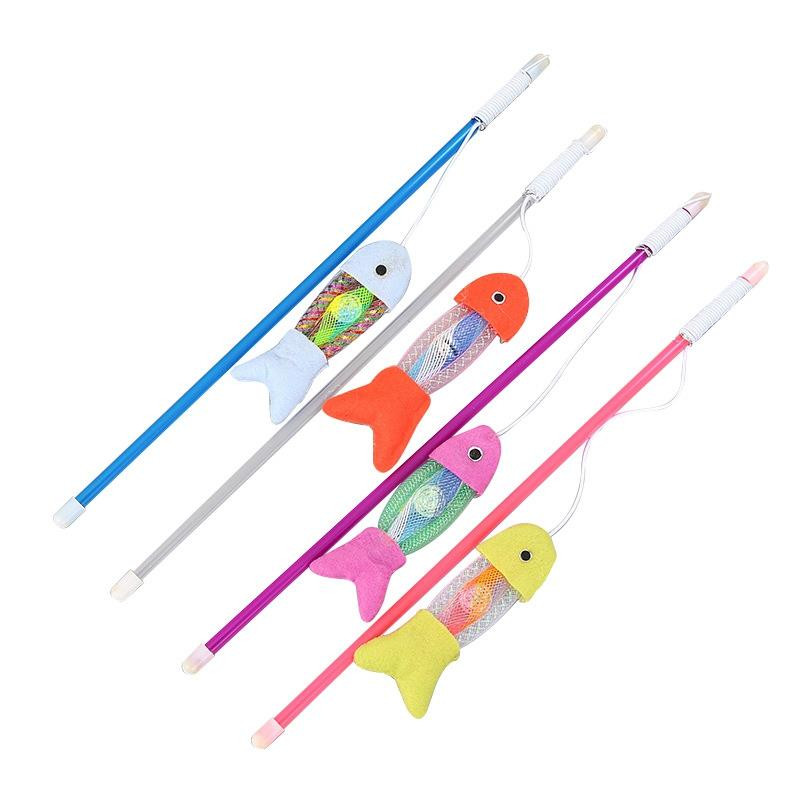 Smiješna mačja igračka Štap za pecanje Mačić Mačka Igračka za kućne ljubimce Štap Zadirkivanje Rainbow Streamer Interaktivni mačji štapić za igru s perjem Igračke za mačke
