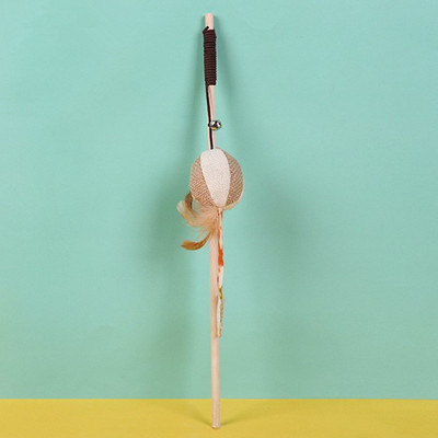 Kassimänguasi, sulgedest mänguasjad kassidele Pulkhammustusega puidust käepidemega kassimänguasi kanepi köiega Hiir Lind Kasside mänguasjad Interaktiivsed lemmikloomatooted