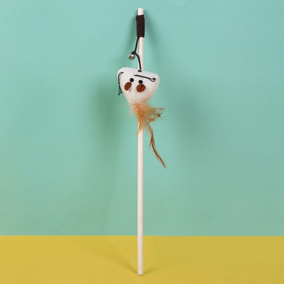 Kassimänguasi, sulgedest mänguasjad kassidele Pulkhammustusega puidust käepidemega kassimänguasi kanepi köiega Hiir Lind Kasside mänguasjad Interaktiivsed lemmikloomatooted