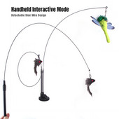 Interaktivna igračka za mačku Viseća vrata na uvlačenje Uže za mačje grebanje Miš Dugi štap Igračke od perja mačića za mačke u zatvorenom prostoru Igra Vježba