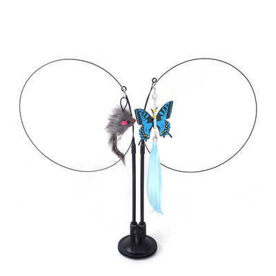 Interaktivna igračka za mačku Viseća vrata na uvlačenje Uže za mačje grebanje Miš Dugi štap Igračke od perja mačića za mačke u zatvorenom prostoru Igra Vježba