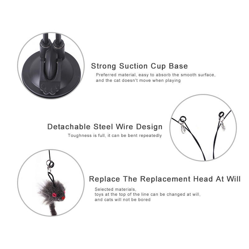 Interaktivna igračka za mačku Viseća vrata na uvlačenje Uže za mačje grebanje Miš Dugi štap Igračke od perja mačića za mačke u zatvorenom prostoru Igra Vježba
