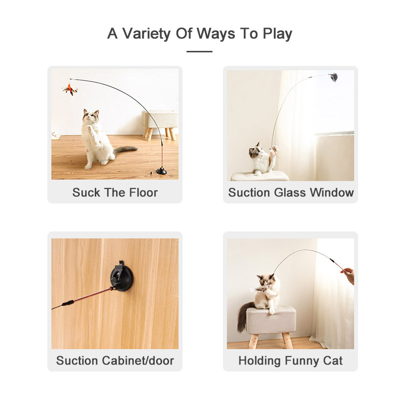 Interaktivna igračka za mačku Viseća vrata na uvlačenje Uže za mačje grebanje Miš Dugi štap Igračke od perja mačića za mačke u zatvorenom prostoru Igra Vježba