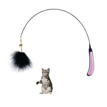 90cm 4Colors Cat Teaser Feather Wire Pet Interactive Tools Cat Rod Funny Fish Toys Stick High Quality Kitty Supplies