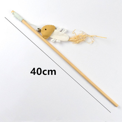 Igračka za mačke Drvena drška Riba od ratana Interaktivne igračke za mačke sa zvonom Otporne na ugriz Pernate igračke za mačke Zadirkuju ogrebotine Potrepštine za kućne ljubimce