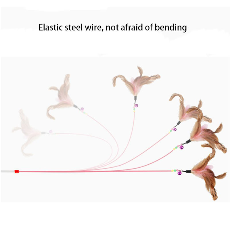 Kuum müük Lemmikloomad Kassi sulgede mänguasjad Plastikust kassipoeg Interaktiivne kepp Naljakas kassiõngemäng võlukepp sulepulk mänguasi lemmikloomatarbed