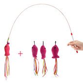 Elastne metalltraadist õrritav kassipulk helmeste ja kellukestega kassi sulgedega mänguasi, interaktiivne püüdja, naljakas harjutus kassipojale