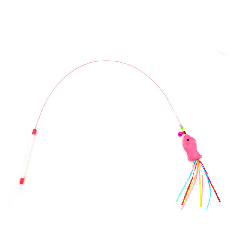 Elastne metalltraadist õrritav kassipulk helmeste ja kellukestega kassi sulgedega mänguasi, interaktiivne püüdja, naljakas harjutus kassipojale