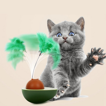 Διαδραστικό παιχνίδι γάτας Ηλεκτρικό Αυτοπεριστρεφόμενο Teaser Παιχνίδι Γάτα Ποτήρι Παιχνίδι Faux Feather Μπάλα Γάτα Παιχνίδι για κατοικίδια Μπάλα γατάκι