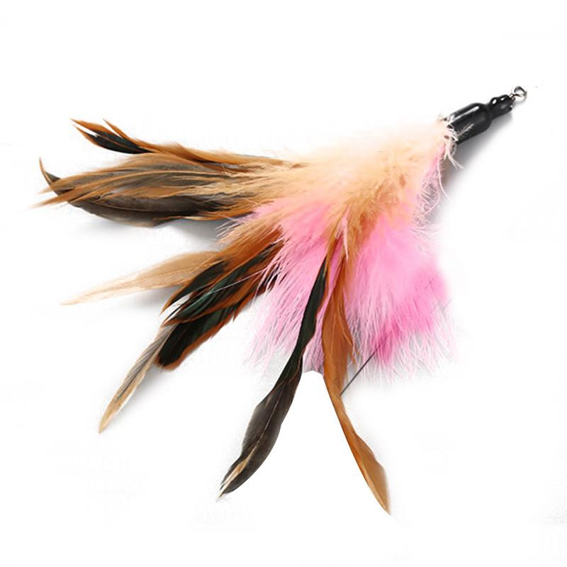 ΣΕ 1 Διαδραστικά παιχνίδια με πούπουλα γάτας Παιχνίδι για κατοικίδια για γάτες Ανασυρόμενα φτερά Καλάμι ψαρέματος Αστεία πόλος γάτας Πέντε ανταλλακτικά εργαλεία κεφαλής