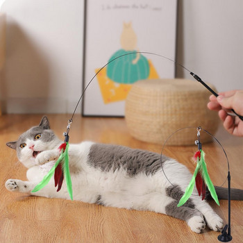 Ανθεκτικό παιχνίδι για κατοικίδια Παιχνίδι με ραβδί για γάτες μακράς διαρκείας, κλασικό παιχνίδι ανακούφισης από την πλήξη, βεντούζα για γάτες