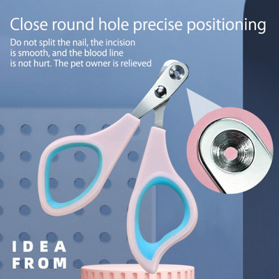 2 mm škarica za nokte za male mačke Okrugla rupa od nehrđajućeg čelika Potrepštine za zaštitu od slučajnih ozljeda Pribor za mačke Predmeti za kućne ljubimce
