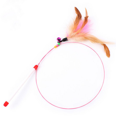 Jucării pentru pisici Jucărie interactivă din sârmă de oțel Jucărie cu pene pentru pisici Baghetă cu pene Baghetă cu clopoțel Tijă amuzantă în formă de pește Cu mărgele de mărgele Joacă cu baghetă pentru animale de companie