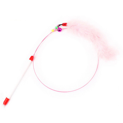 Jucării pentru pisici Jucărie interactivă din sârmă de oțel Jucărie cu pene pentru pisici Baghetă cu pene Baghetă cu clopoțel Tijă amuzantă în formă de pește Cu mărgele de mărgele Joacă cu baghetă pentru animale de companie