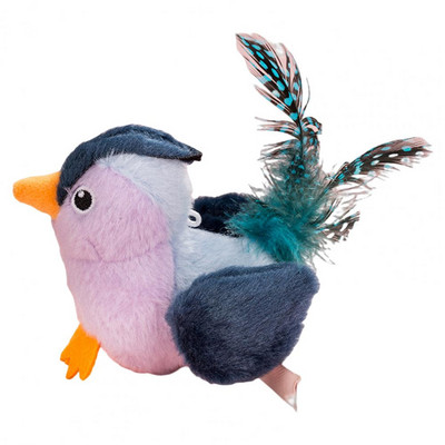 Kerge 1 komplekt, vastupidav simulatsioon lind lemmikloomakass mänguasi Armas kassi õrritav mänguasi Sisseehitatud heliga lemmikloomatarbed