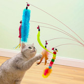 Smiješna mačja igračka Šareno perje Interaktivne mačje igračke Mačiće Pero zadirkivanje Štapić Igračka Štap za pecanje