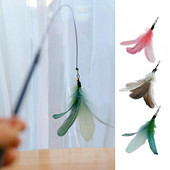 Vastupidav lemmikloomasulgede mänguasi Mugav käepide Kriimustusvastane kassitõusmisvarras, leevendab stressi Pehme kohev kassitõusmisvarras