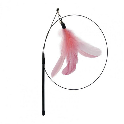 Vastupidav lemmikloomasulgede mänguasi Mugav käepide Kriimustusvastane kassitõusmisvarras, leevendab stressi Pehme kohev kassitõusmisvarras