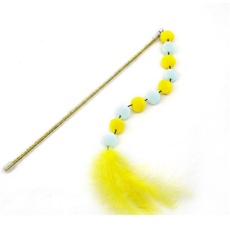 Igračke za kućne ljubimce Fluffy Ball Cat Stick Oprema za mačke Fluffy Ball Feather Cat Chew ublažiti dosadu Interaktivne igračke Pribor za kućne ljubimce