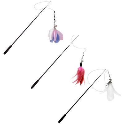 Toys Feather Wand Kitten Teaser Pure Feather Interactive Stick Toy