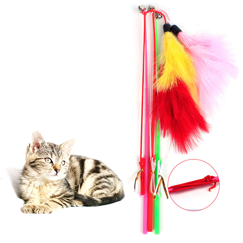 3 TK kassimänguasjad õngeritva kujuga kellukesed ühevärvilised suled, kassipulk, interaktiivne naljakas kassi õrritaja mänguasi lemmikloomatarbed