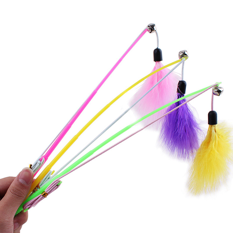 3 TK kassimänguasjad õngeritva kujuga kellukesed ühevärvilised suled, kassipulk, interaktiivne naljakas kassi õrritaja mänguasi lemmikloomatarbed