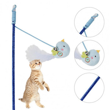 Chic Cat Teaser Toy Устойчива на ухапване мека котка Teaser Pet Kitten Teaser Wand Toy