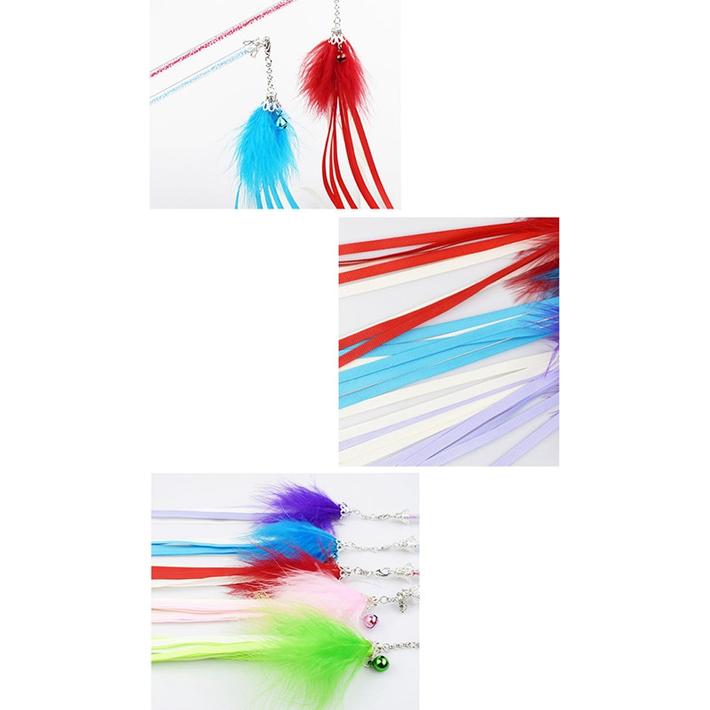 Ilus kassikepi tiib Plastist interaktiivne kassipulk võltssulgedega Kassipulgaga tutikepp kellukesega kassidele Aksessuaarid