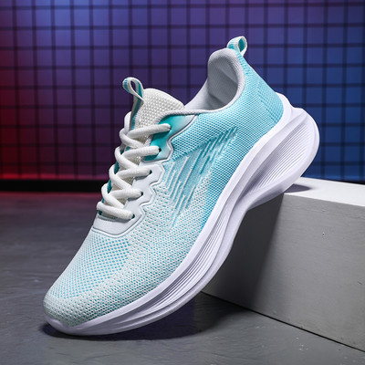 Proljetne ženske prozračne tenisice na vezanje preljeva boja