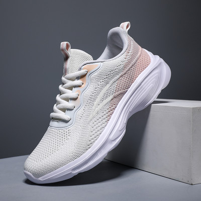 Proljetne ženske prozračne tenisice na vezanje preljeva boja