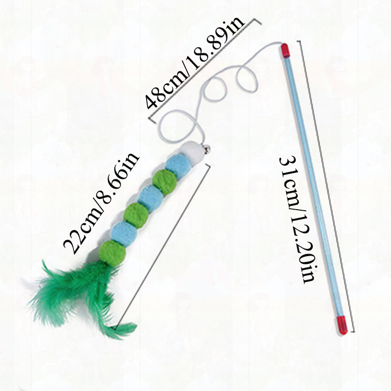 1 ΤΕΜ. Παιχνίδια με φτερά Γατάκι Αστεία Παιχνίδια για Κατοικίδια Ζωηρόχρωμα Παιχνίδια με Ράβδο Ράβδος Πλαστικά Διαδραστικά Μπαστούνια Παιχνιδιού Προμήθειες κατοικίδιων για γάτες
