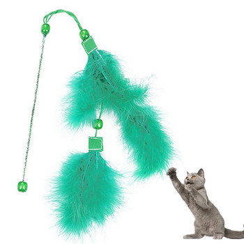 Dorakitten 1 бр Cat String Teaser Toy Interactive Faux Feather Soft Kitten Wand Toy Pet Wand Teaser Аксесоари за домашни любимци Стоки за домашни любимци