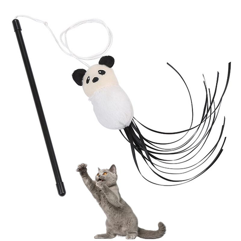 Dorakitten 1 τμχ Παιχνίδι τρέιζερ με χορδές γάτας Διαδραστικό παιχνίδι με ψεύτικο φτερό μαλακό ραβδί γατάκι Παιχνίδι Ραβδί για κατοικίδια Teaser Αξεσουάρ για κατοικίδια Προμήθειες για κατοικίδια