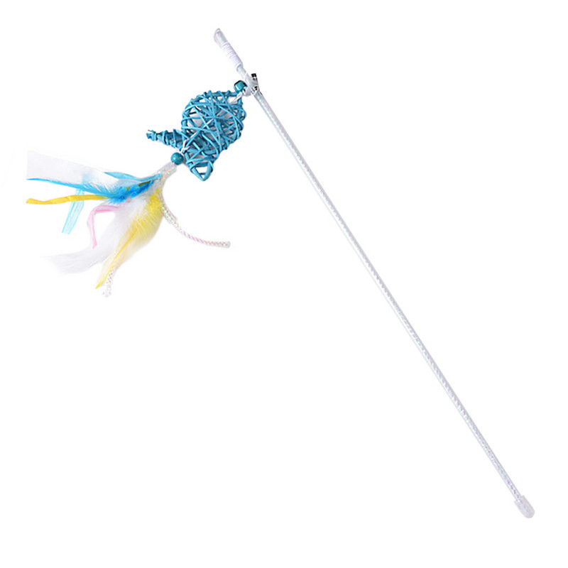 Baghetă pentru pisici, ratan, formă de pește, jucărie pentru pisici, jucărie pentru pisici, jucărie pentru pisici, cu pene de curcan, jucării interactive pentru pisici.