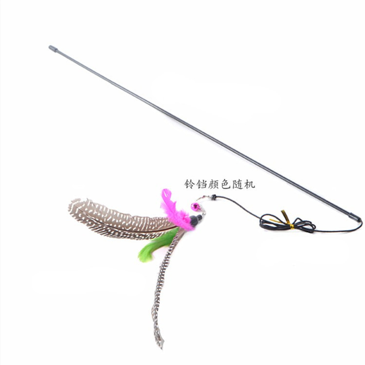 Funny Kitten Cat Teaser Interaktiivne mänguvarras kellukese ja sulgedega mänguasjad kassidele Teaser Interaktiivne mänguvarras Lemmikloomade kasside mänguasjade pulk