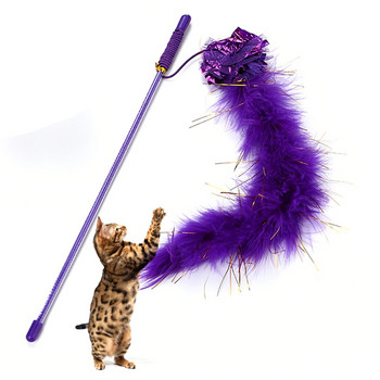 Котешка играчка Cat Teaser Wand Cat Interactive Toy Funny Cat Wand Toy Пухкаво интерактивно коте Играчки Играчки Продукти за домашни любимци