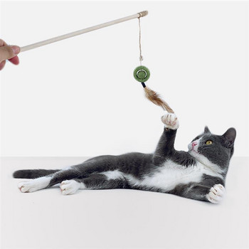 Cat Toys Feather Funny Cats Teaser Διαδραστικό Φυσικό Διασκεδαστικό Ραβδί Γατάκι Παιχνίδι Pet Catnip Παιχνίδι για γάτες Προμήθειες