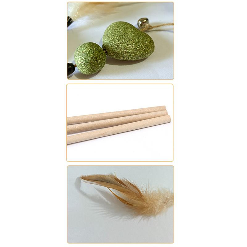 Cat Toys Feather Funny Cats Cat Teaser Interactive Natural Fun Kitten Wand Toy Pet Catnip Toy for Cat Supplies